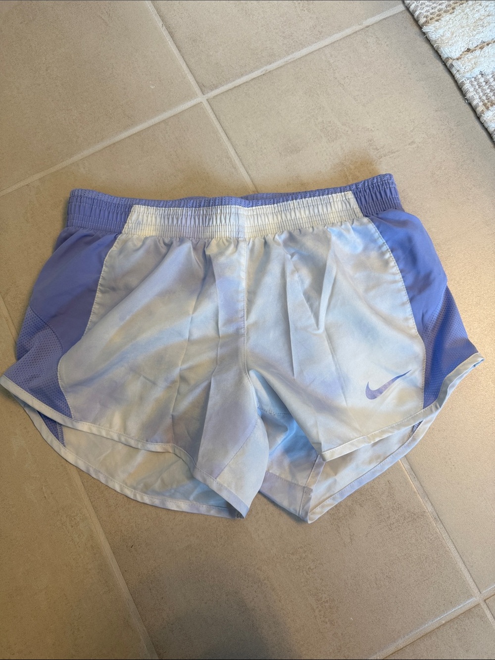 Nike Women's Light Blue and Lavender Athletic Running Shorts